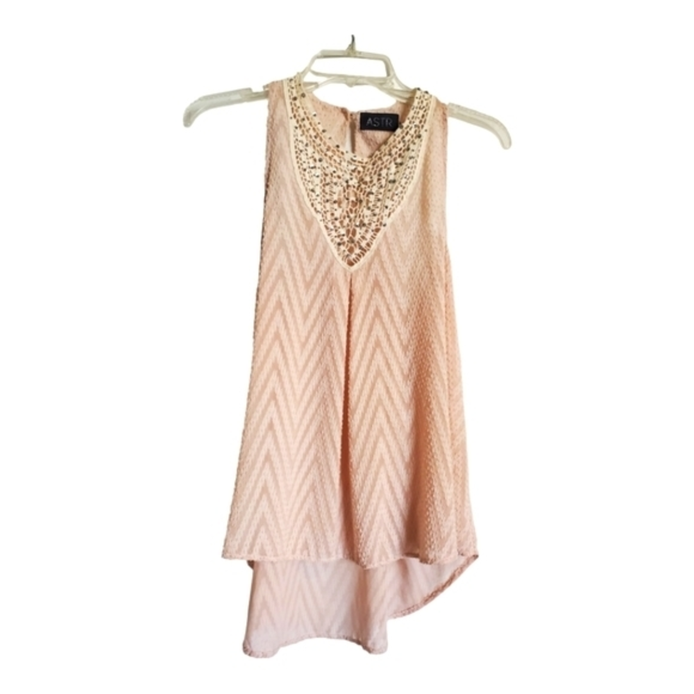 ASTR The‎ Label cream beaded sleeveless top